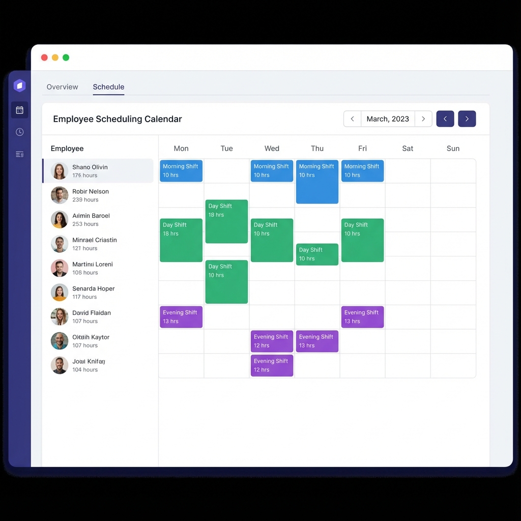 Employee Schedule Calendar